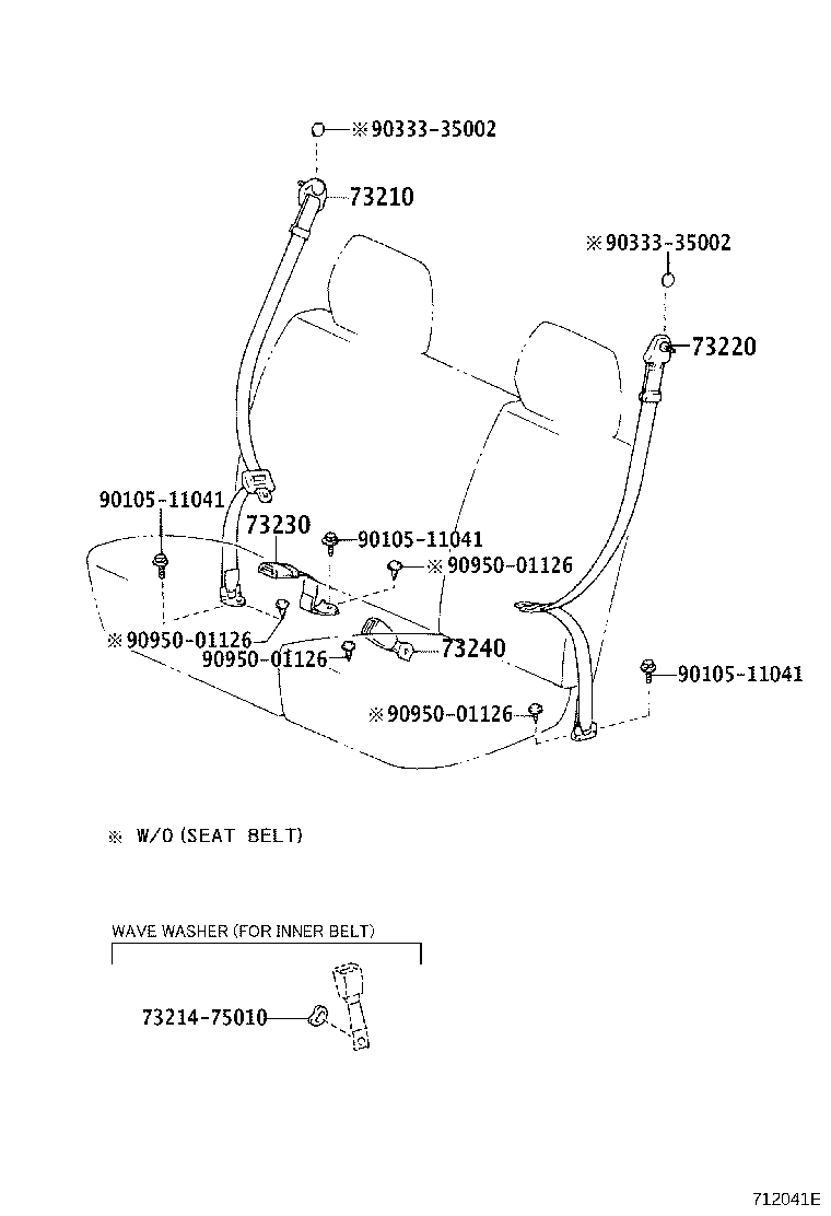 73210-37320-B2 BELT ASSY, FRONT SEAT OUTER, RH product image