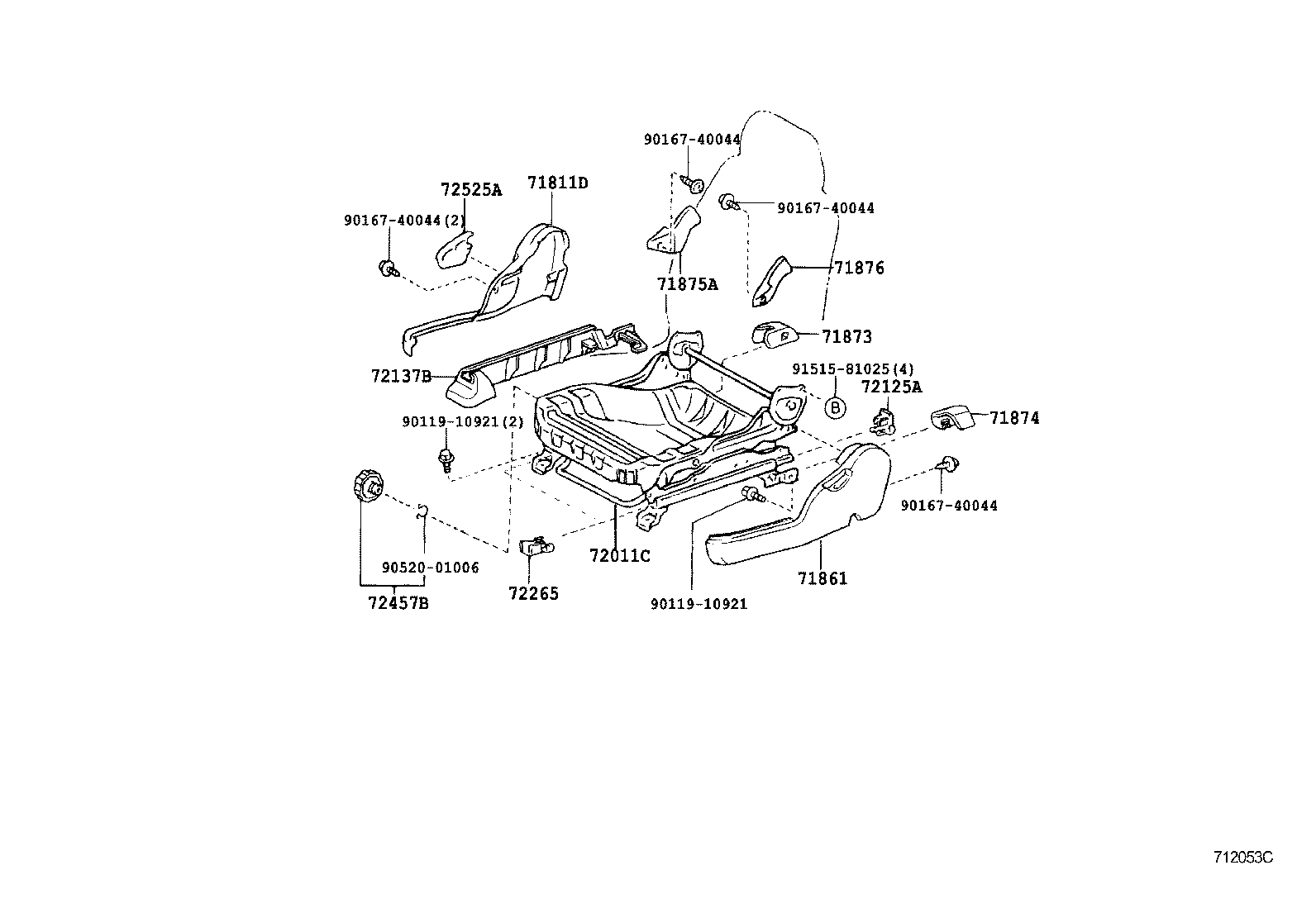 64099-43010 BASE SUB-ASSY, POWER LIFT ARM GUIDE product image