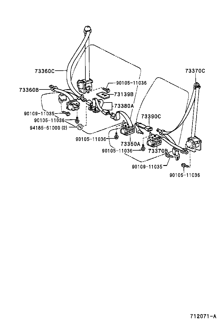 73200-28030-B0 ADJUSTER ASSY, FRONT SHOULDER BELT ANCHOR product image