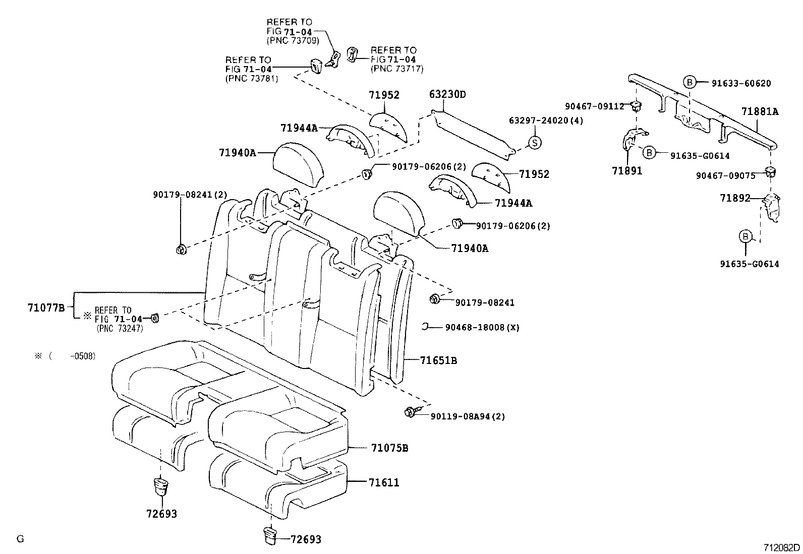 71503-24050 PAD, REAR SEAT CUSHION product image