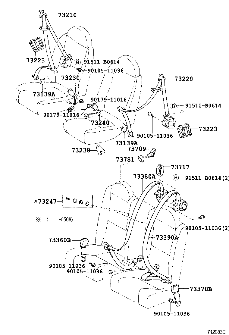 73223-24010 COVER, SEAT BELT RETRACTOR product image