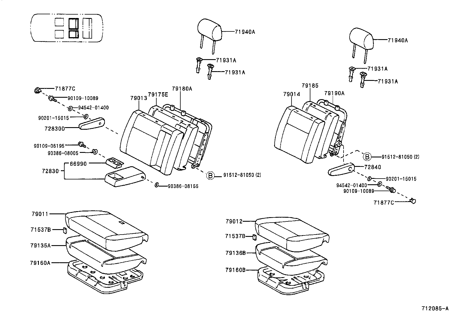 71461-28090 SPRING, REAR SEAT CUSHION product image
