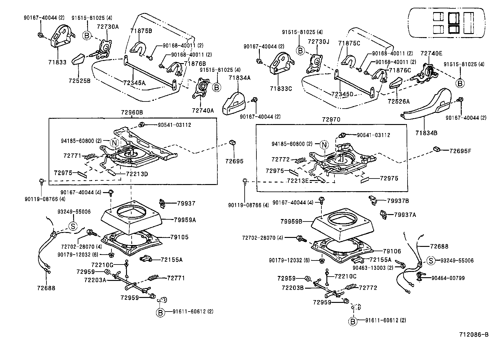 71461-28090 SPRING, REAR SEAT CUSHION product image