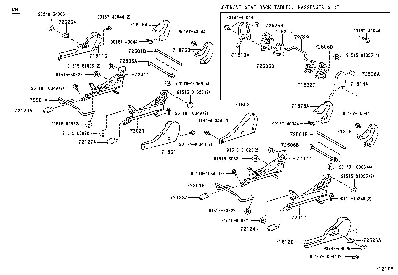 71012-53010 FRAME SUB-ASSY, FRONT SEAT CUSHION, LH product image