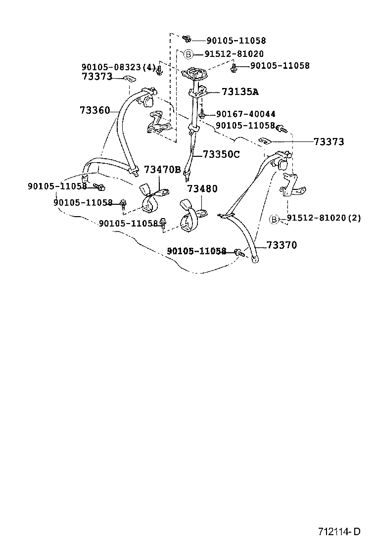 73203-53010-C0 BELT ASSY, FRONT SEAT OUTER, RH product image