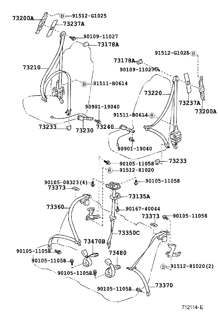 73137-53010-B0 COVER, SHOULDER BELT ANCHOR, RH product image