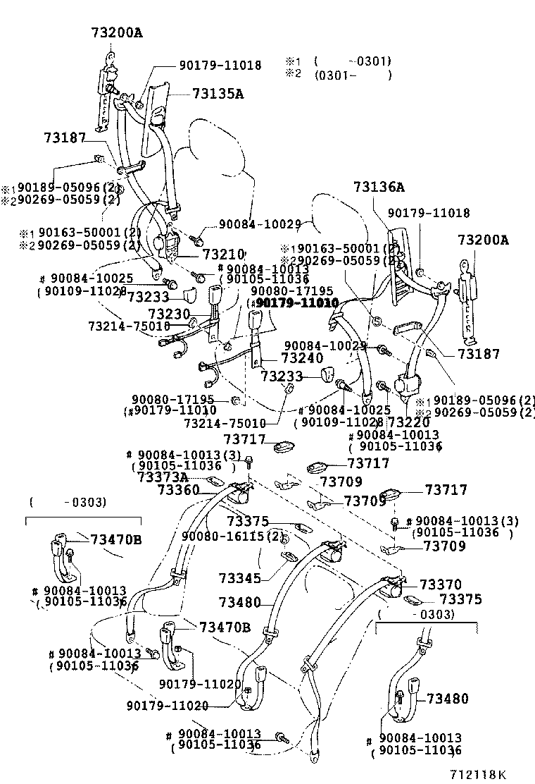 Toyota 73023-AA010-B0 COVER, SHOULDER BELT ANCHOR, RH
