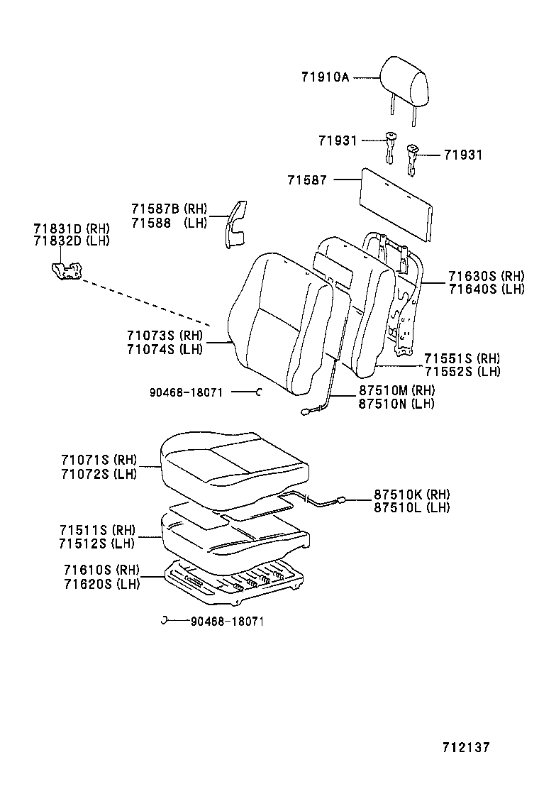 71015-35040 FRAME SUB-ASSY, REAR SEAT CUSHION product image