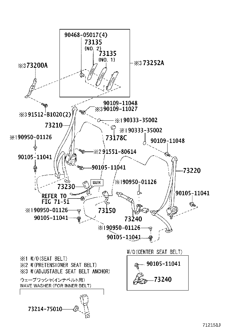 73210-37320-B2 BELT ASSY, FRONT SEAT OUTER, RH product image