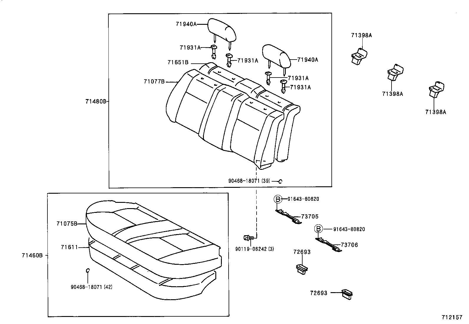 71017-47040 FRAME SUB-ASSY, REAR SEAT BACK, RH product image