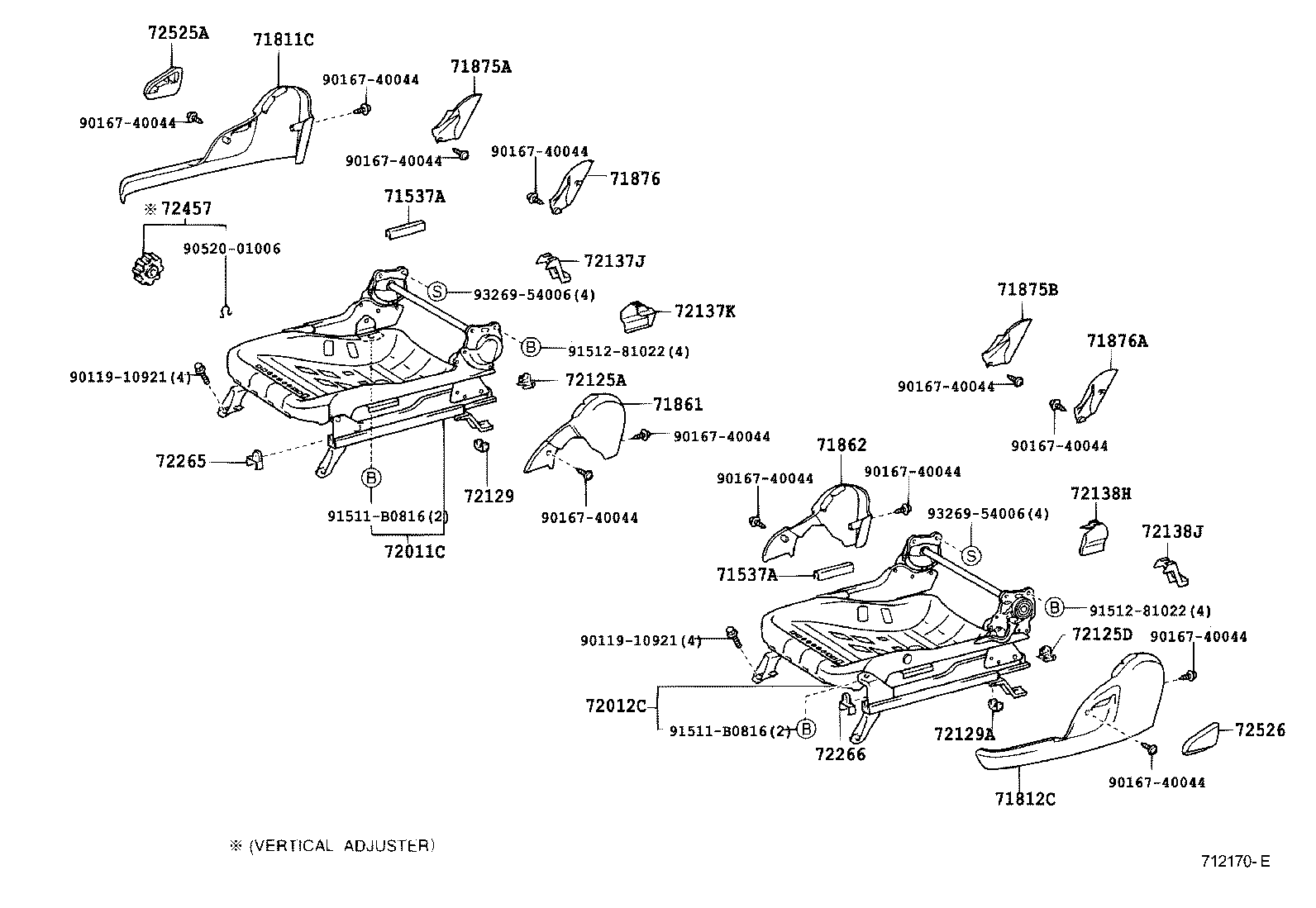 71120-33060 FRAME SUB-ASSY, FRONT SEAT CUSHION, LH product image