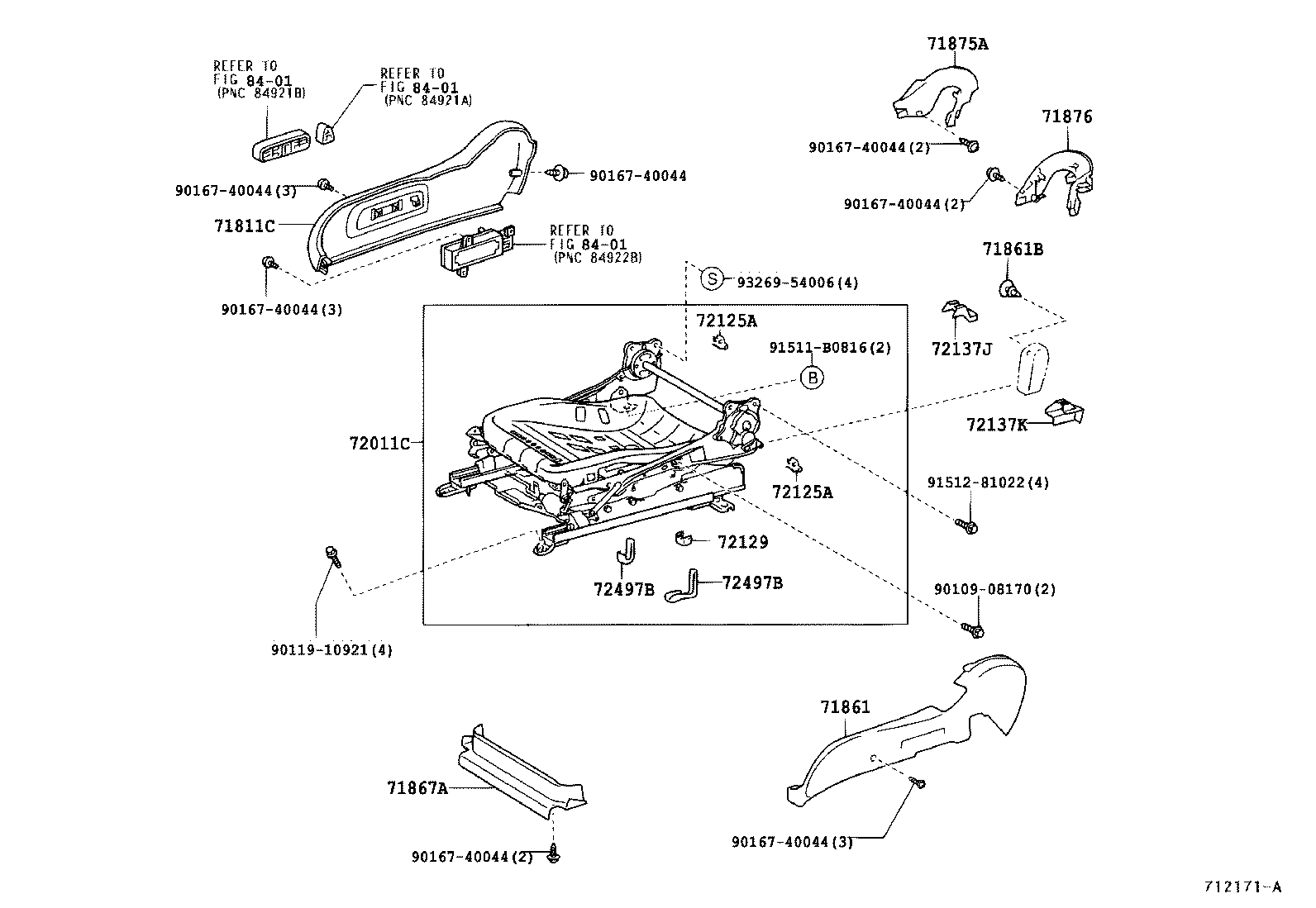 71120-33060 FRAME SUB-ASSY, FRONT SEAT CUSHION, LH product image