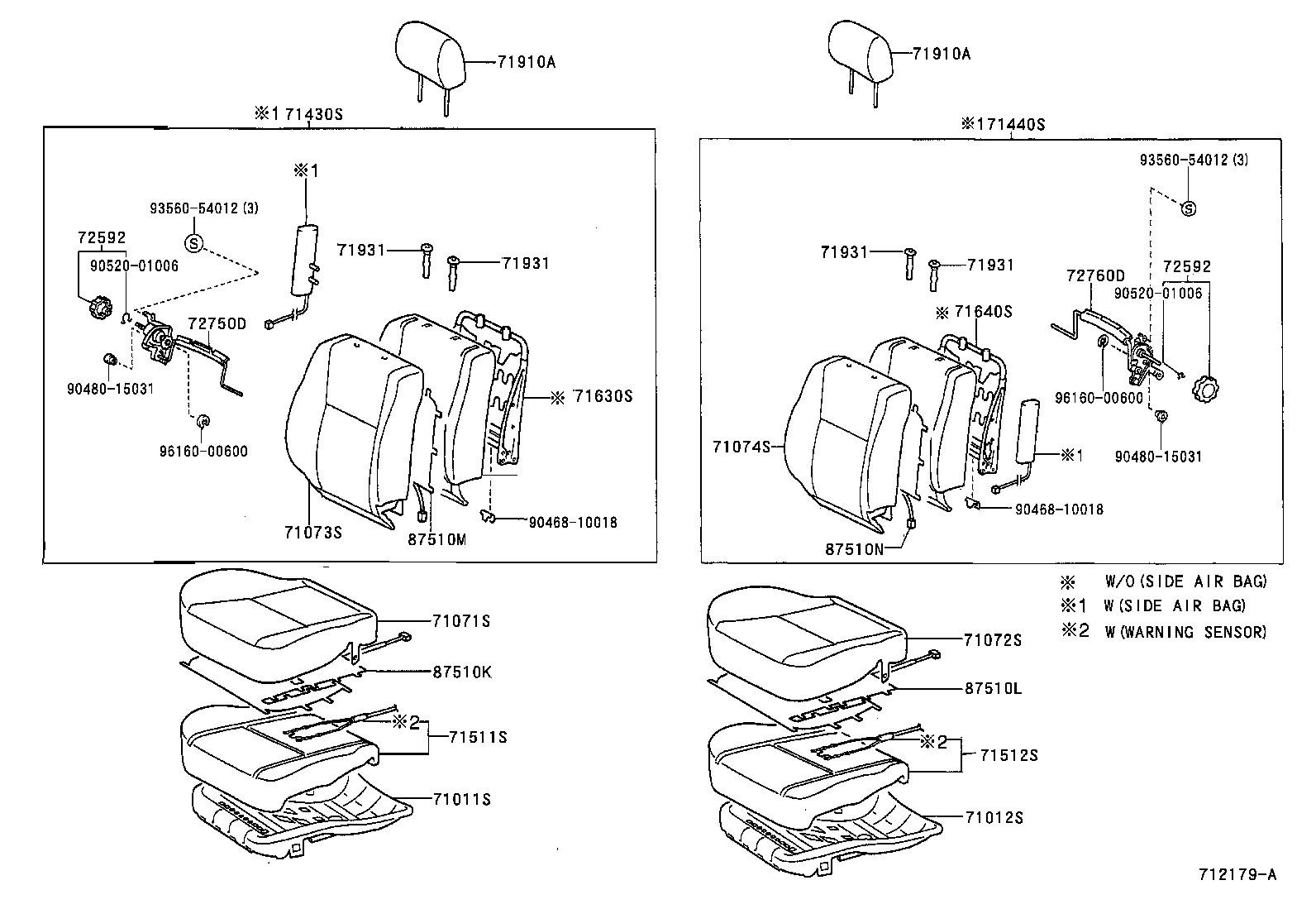 71502-33010 PAD, FRONT SEAT CUSHION, RH(FOR SEPARATE TYPE) product image