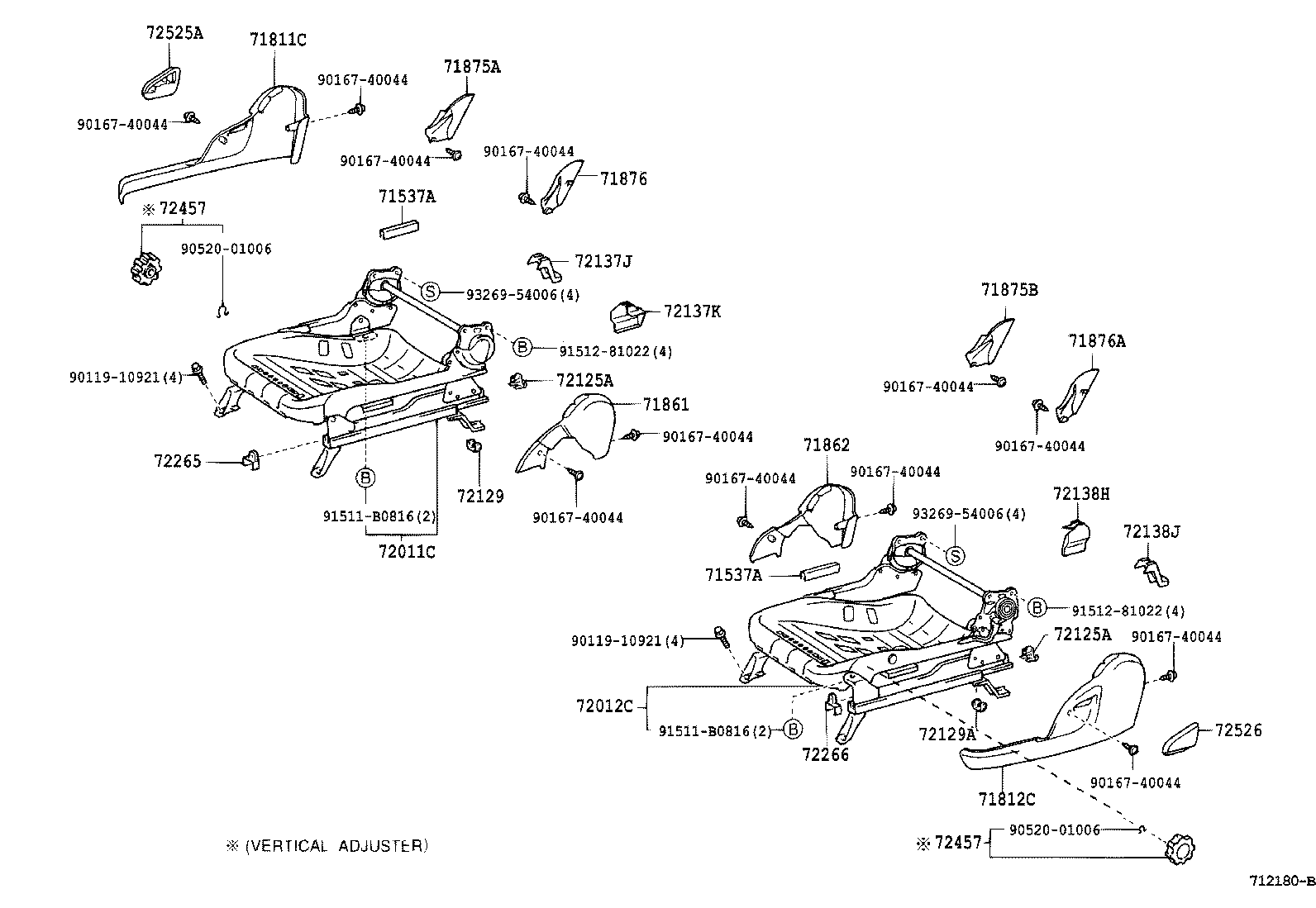 71502-33010 PAD, FRONT SEAT CUSHION, RH(FOR SEPARATE TYPE) product image