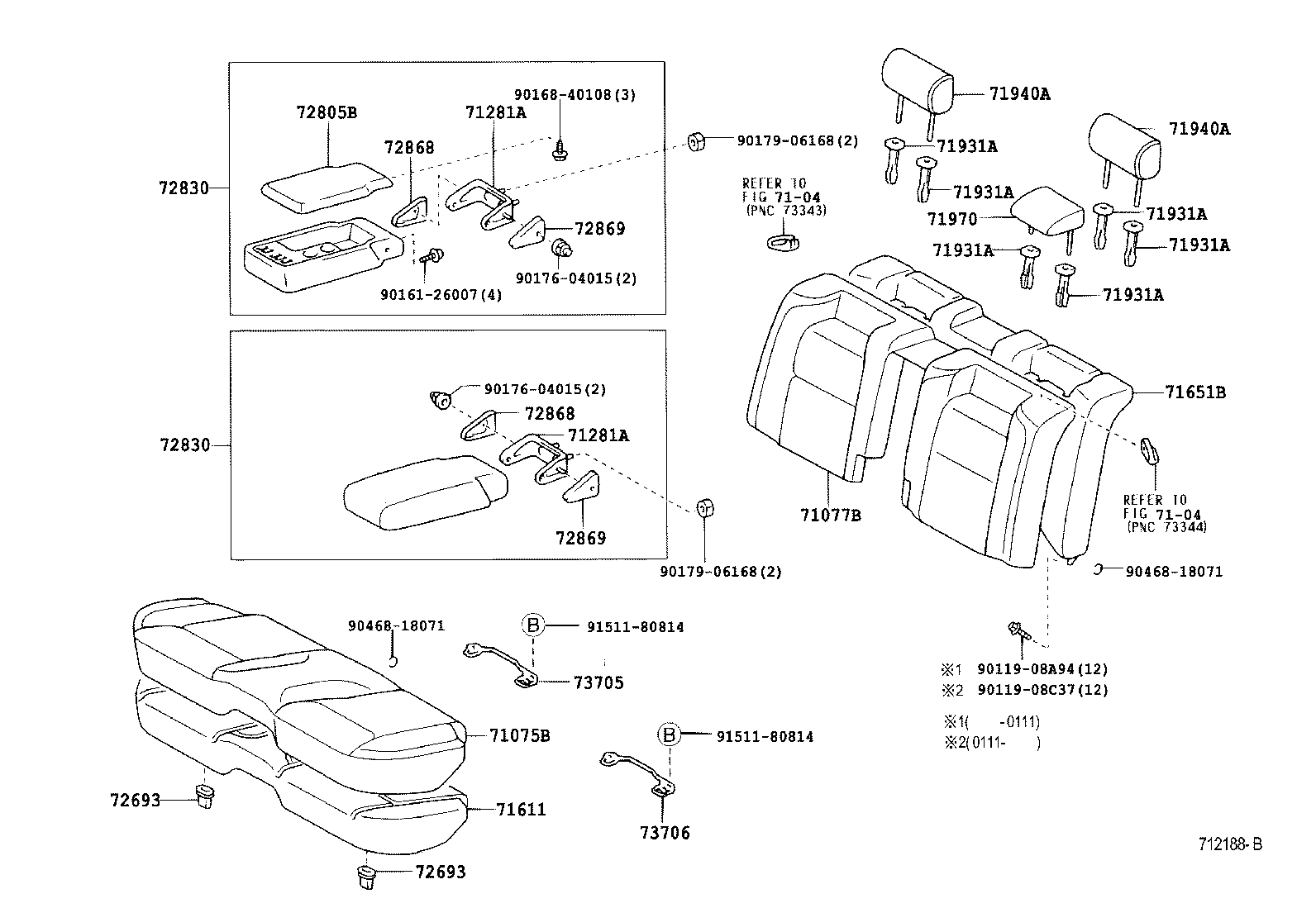71017-30600 FRAME SUB-ASSY, REAR SEAT BACK, RH product image