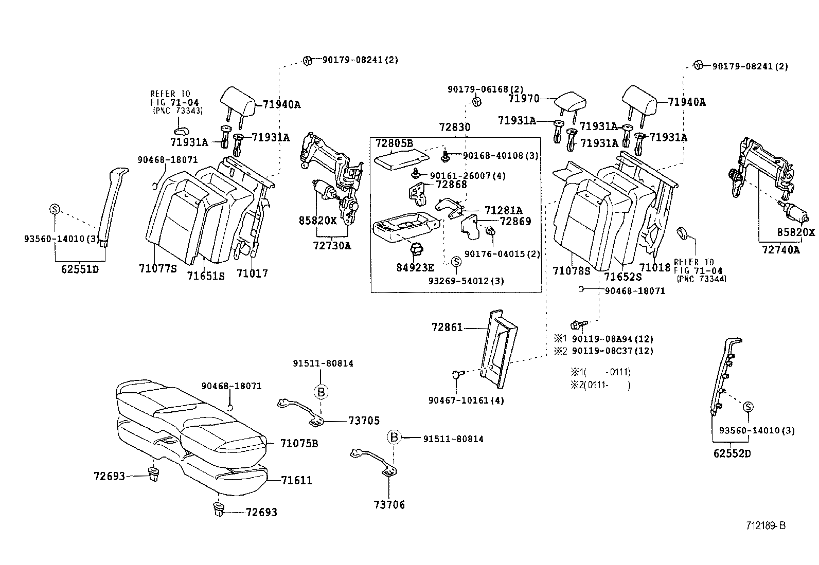 71017-30600 FRAME SUB-ASSY, REAR SEAT BACK, RH product image