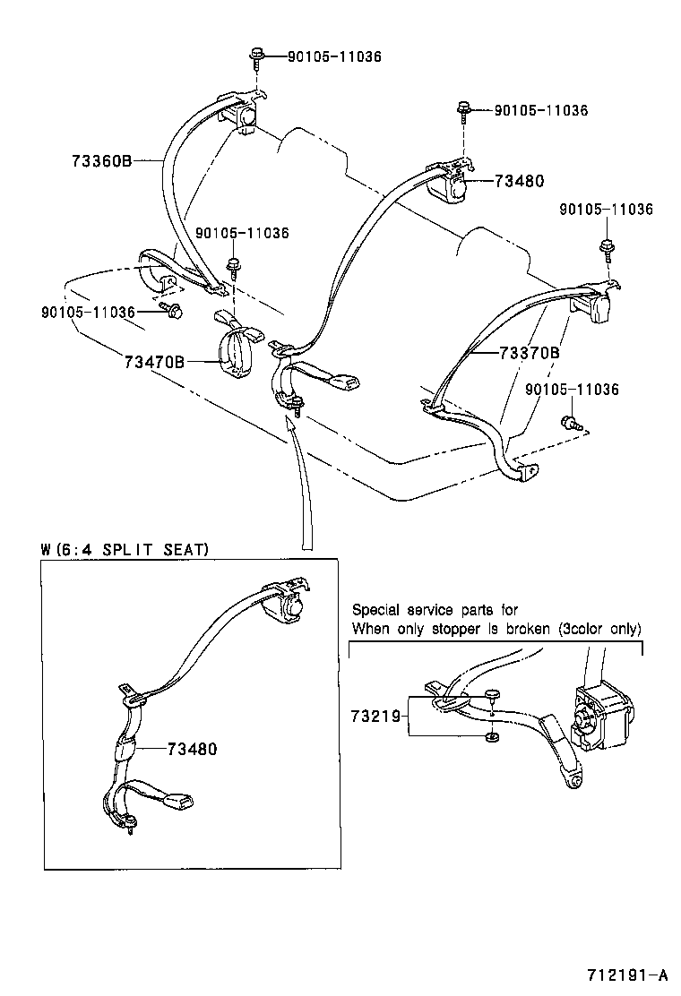 73015-13010 BRACKET SUB-ASSY, BELT OUTER ANCHOR, RH product image