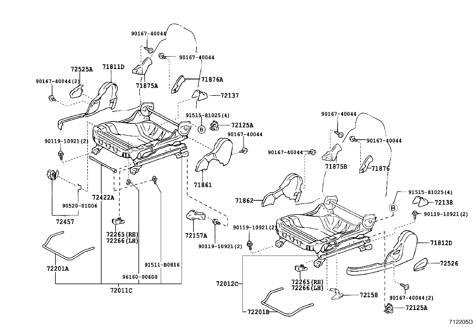 71430-12B50-B0 BACK ASSY, FRONT SEAT, RH(FOR SEPARATE TYPE) product image