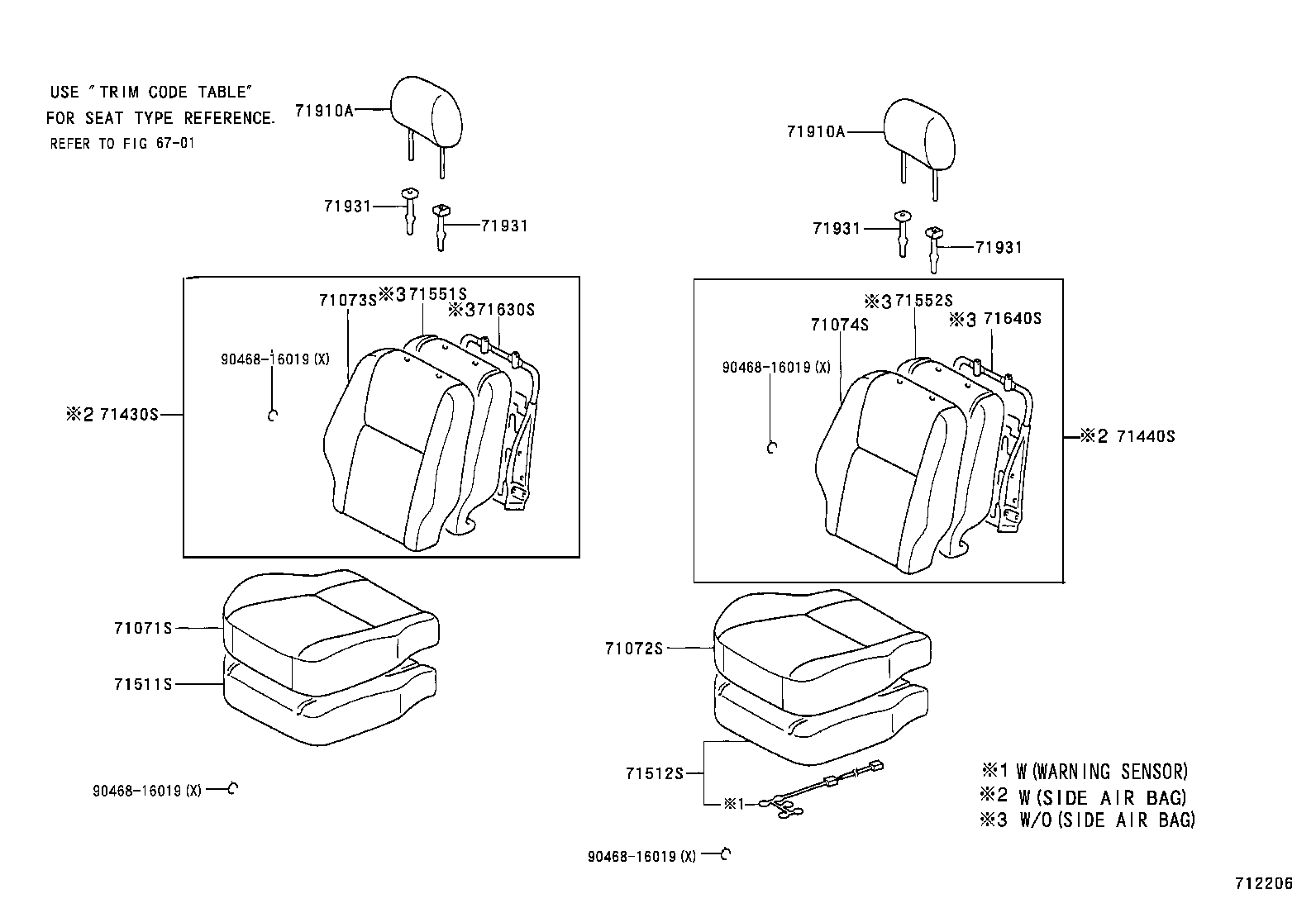 71430-12B50-B0 BACK ASSY, FRONT SEAT, RH(FOR SEPARATE TYPE) product image