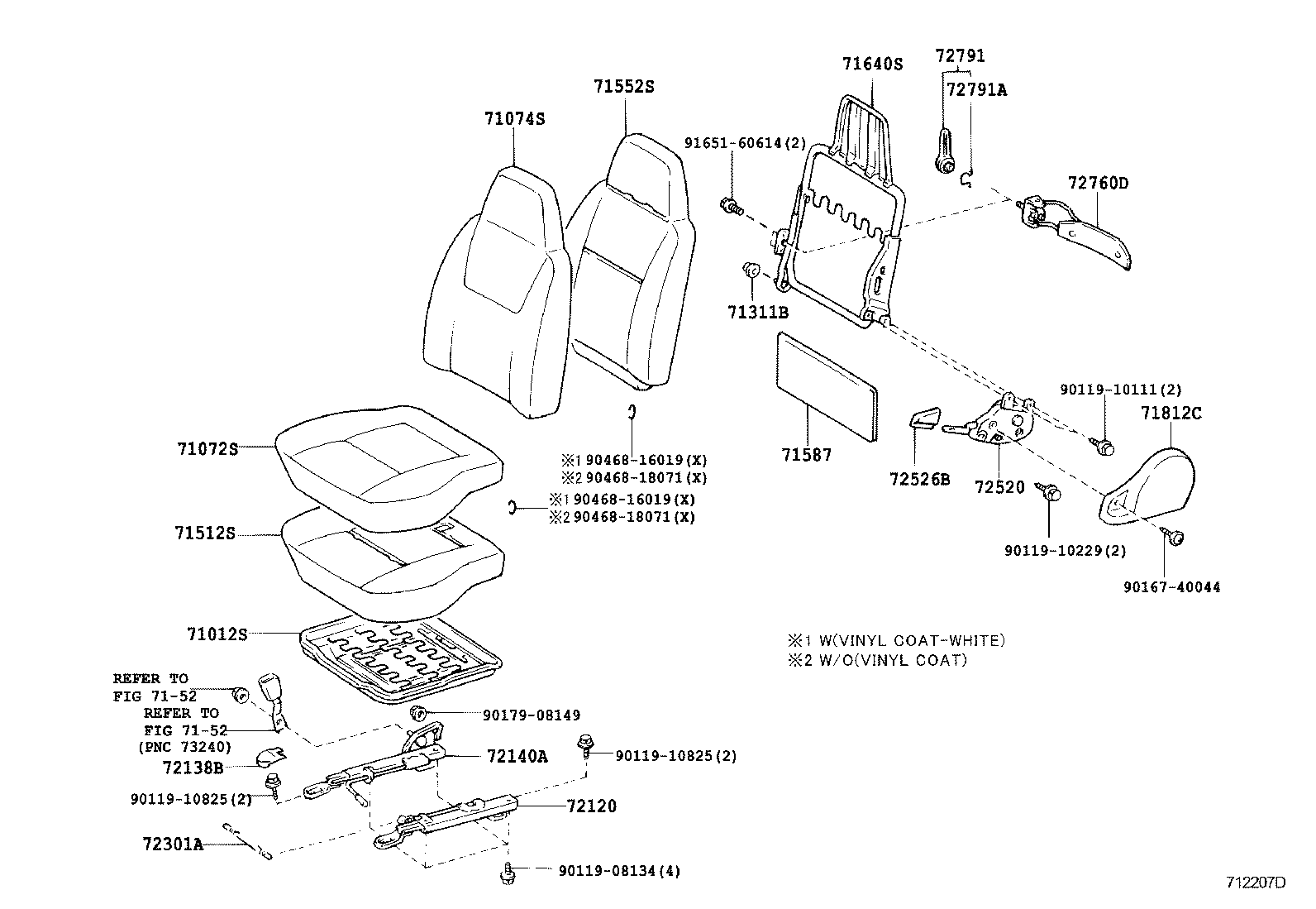 71013-37120 SPRING ASSY, FRONT SEAT BACK, RH(FOR SEPARATE TYPE) product image