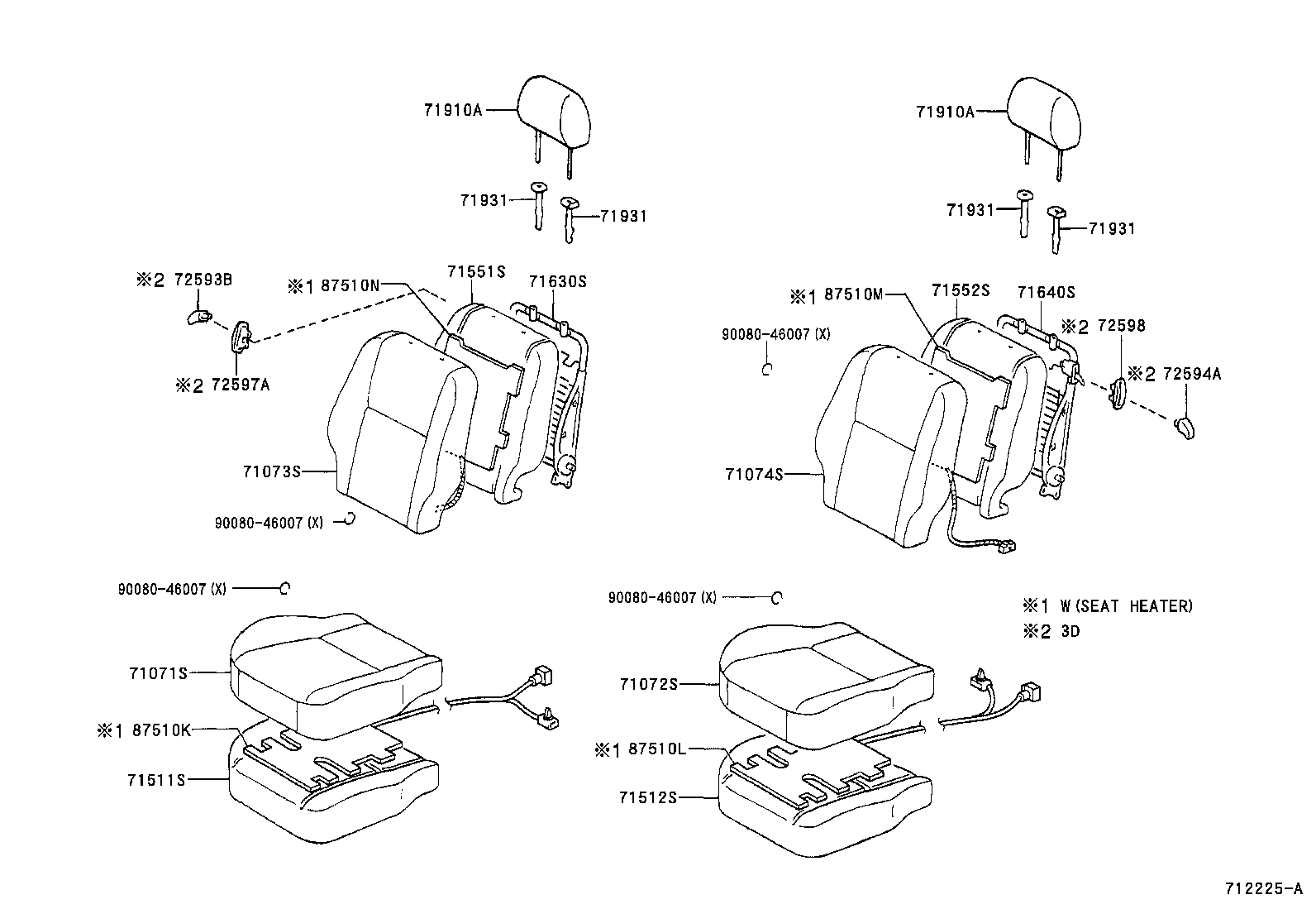 71027-02090-A0 COVER, FRONT SEAT BACK, RH(FOR SEPARATE TYPE) product image