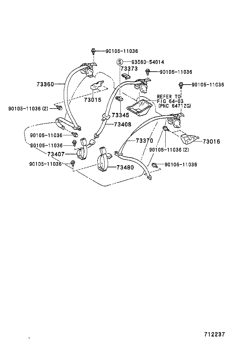 73015-20060 BRACKET SUB-ASSY, BELT OUTER ANCHOR, RH product image
