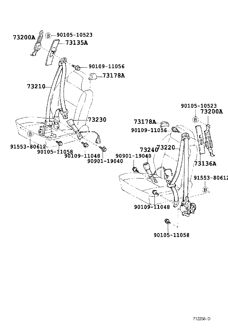 73237-28010-A1 COVER, SHOULDER BELT ANCHOR, RH product image