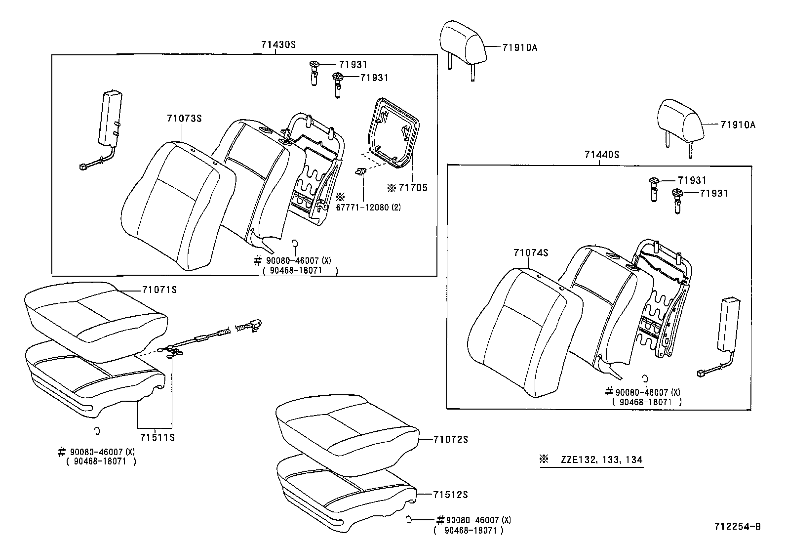 Toyota 71027-02310-E0 COVER, FRONT SEAT BACK, RH(FOR SEPARATE TYPE)