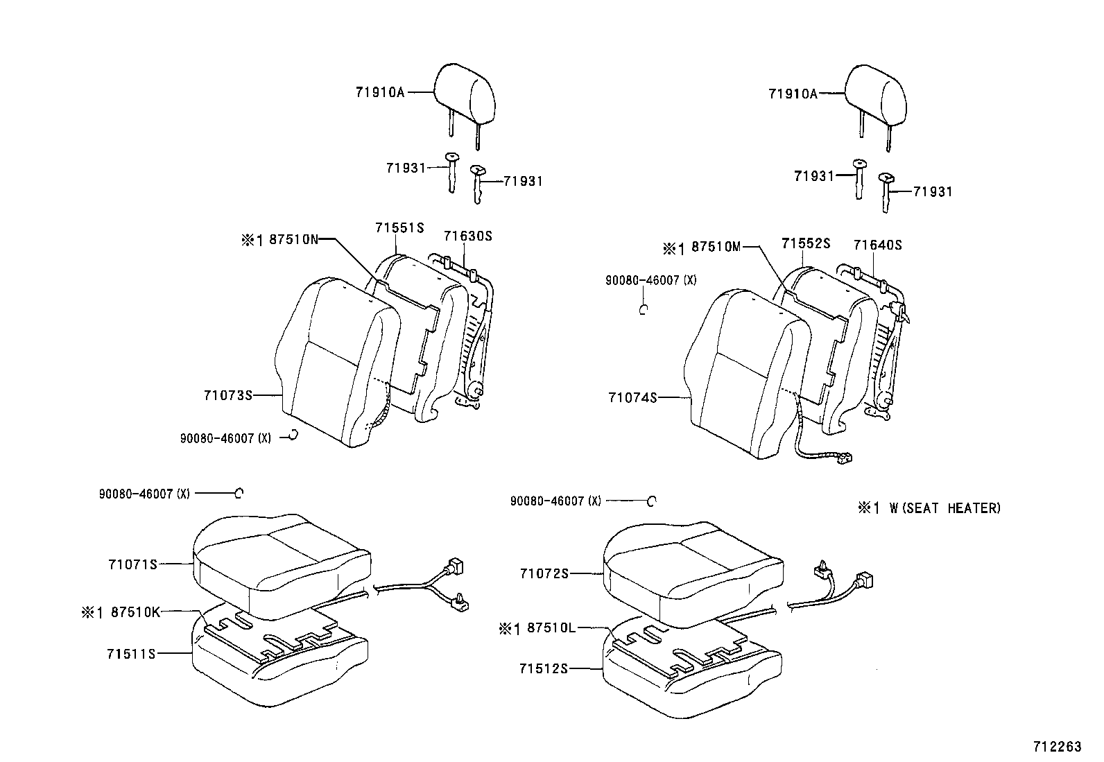 71630-02080 SPRING ASSY, FRONT SEAT BACK, RH(FOR SEPARATE TYPE) product image