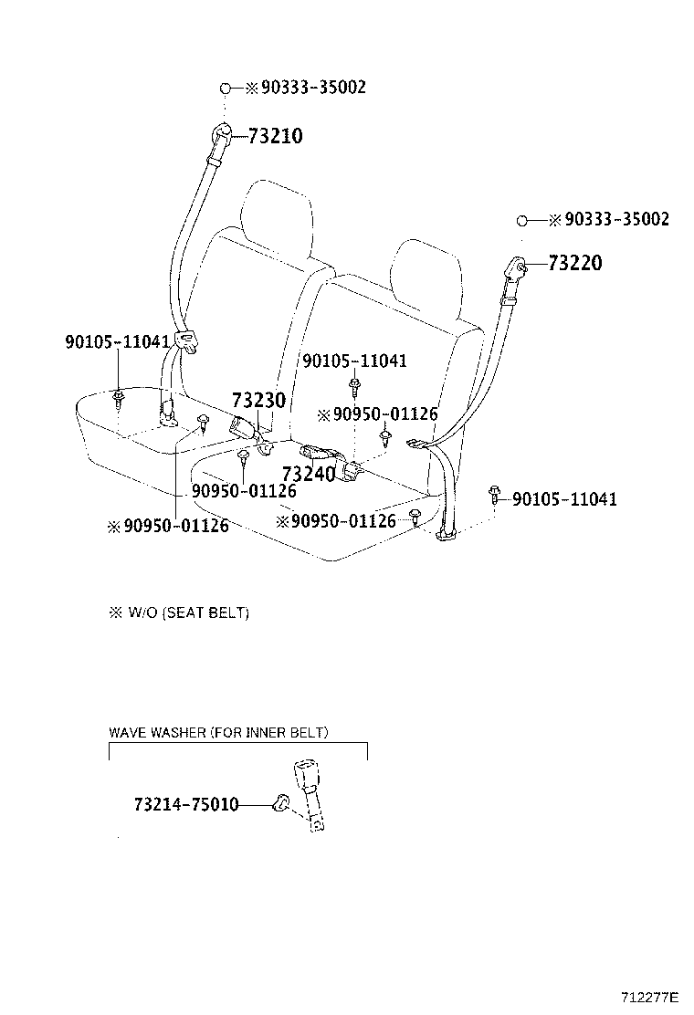73210-37320-B2 BELT ASSY, FRONT SEAT OUTER, RH product image