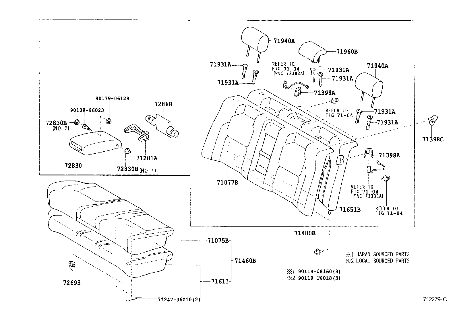 71017-06060 FRAME SUB-ASSY, REAR SEAT BACK, RH product image