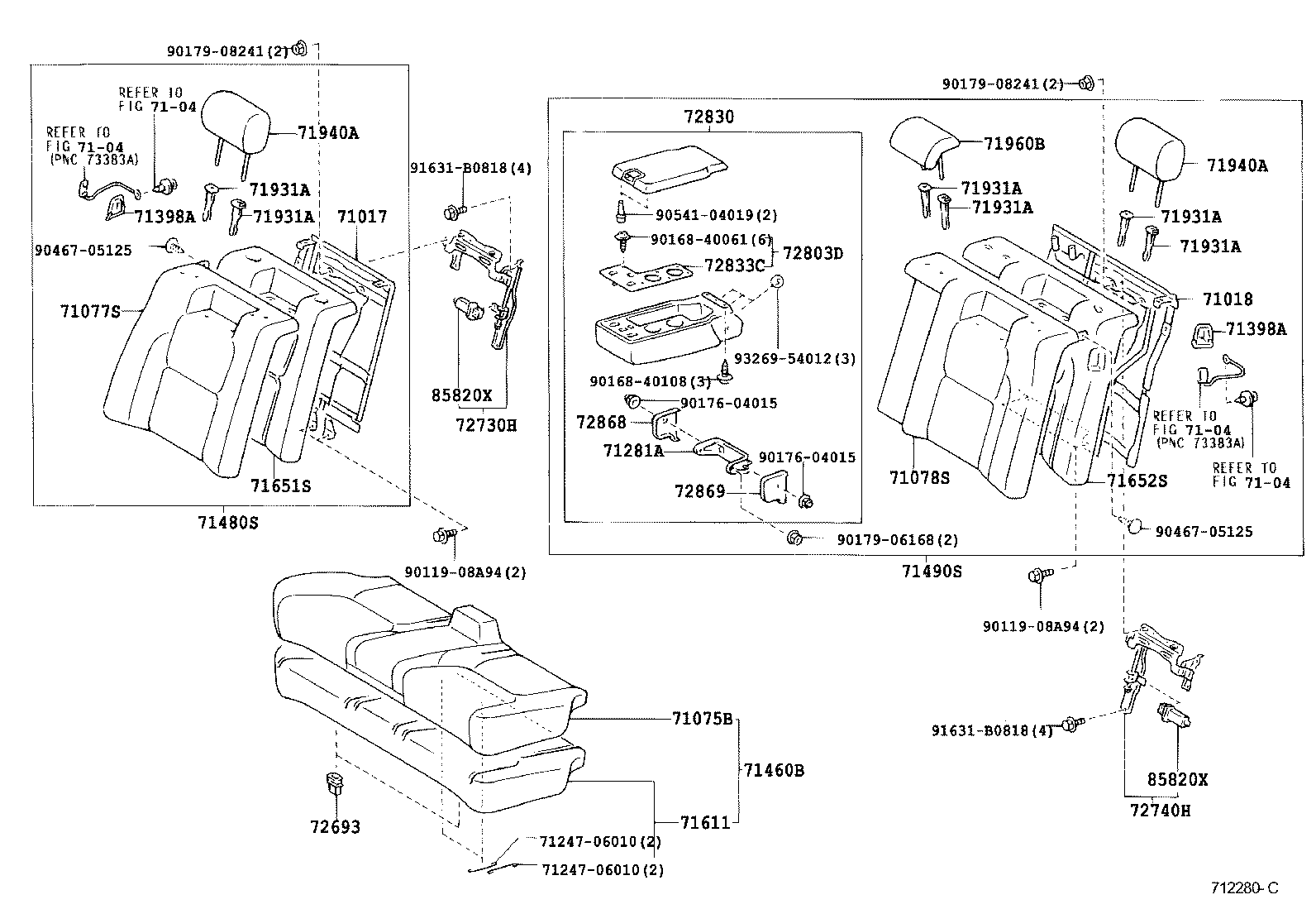 71017-06060 FRAME SUB-ASSY, REAR SEAT BACK, RH product image
