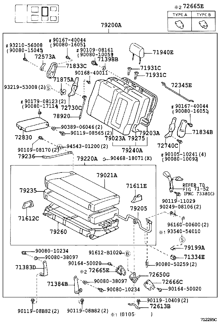 79360-0B030 SPRING ASSY, NO.3 SEAT CUSHION product image