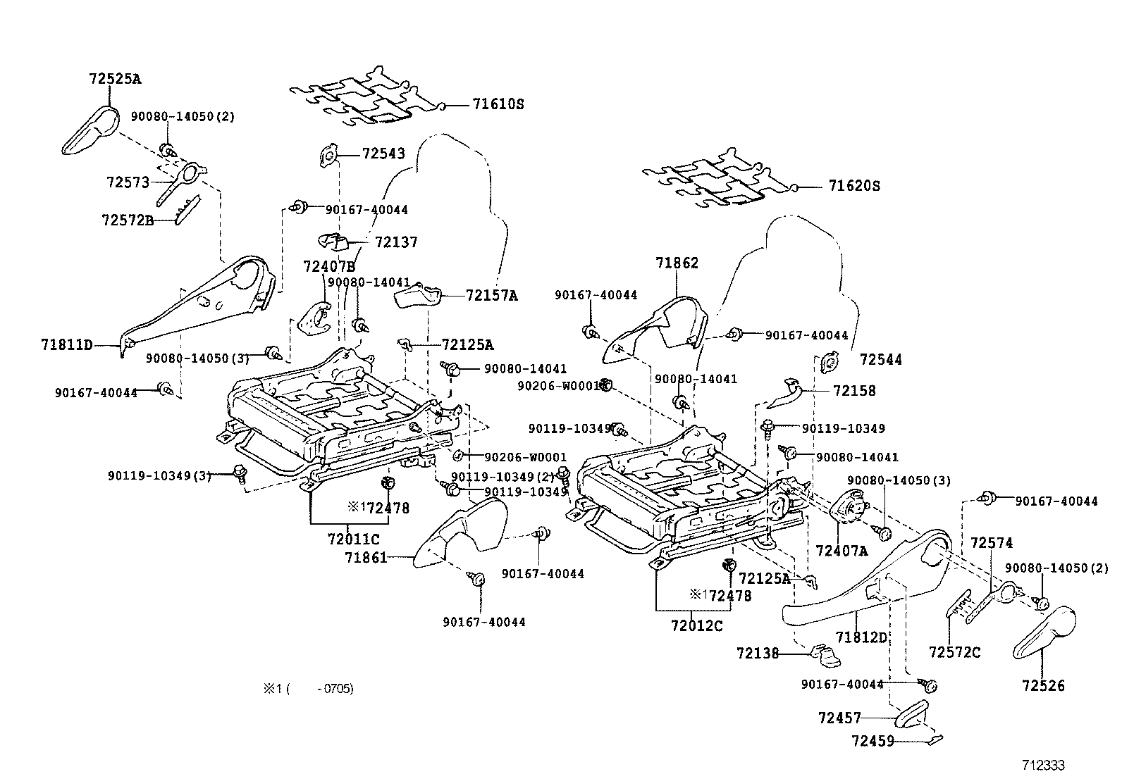 71630-02100 SPRING ASSY, FRONT SEAT BACK, RH(FOR SEPARATE TYPE) product image