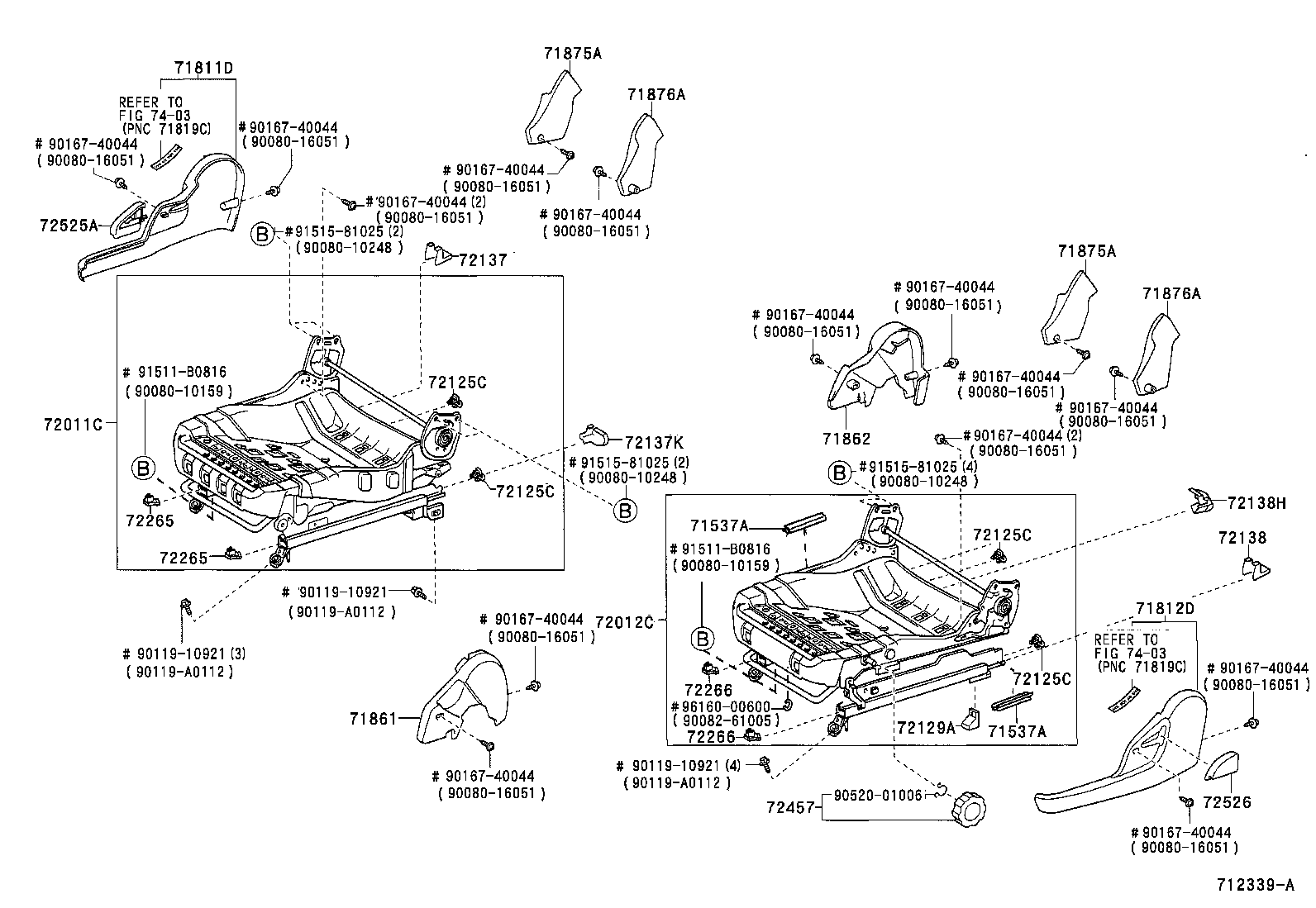 Toyota 71073-1N440-B0 COVER, FRONT SEAT BACK, RH(FOR SEPARATE TYPE)