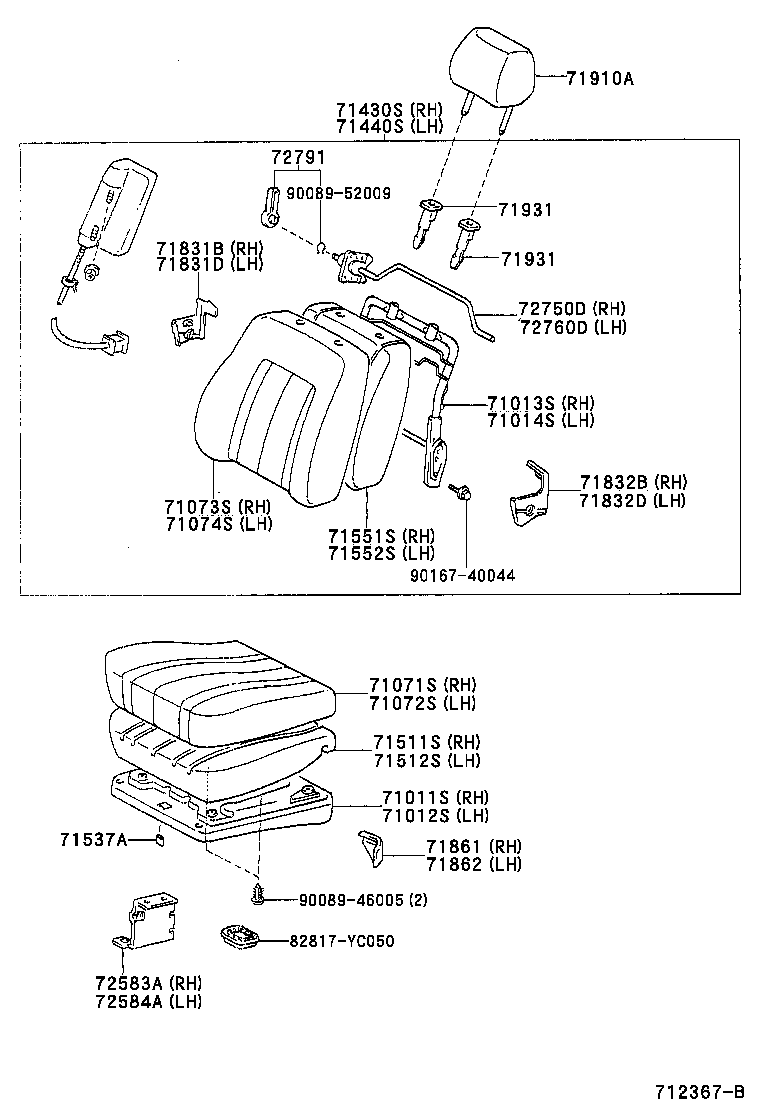 71011-YC040 FRAME SUB-ASSY, FRONT SEAT CUSHION, RH product image