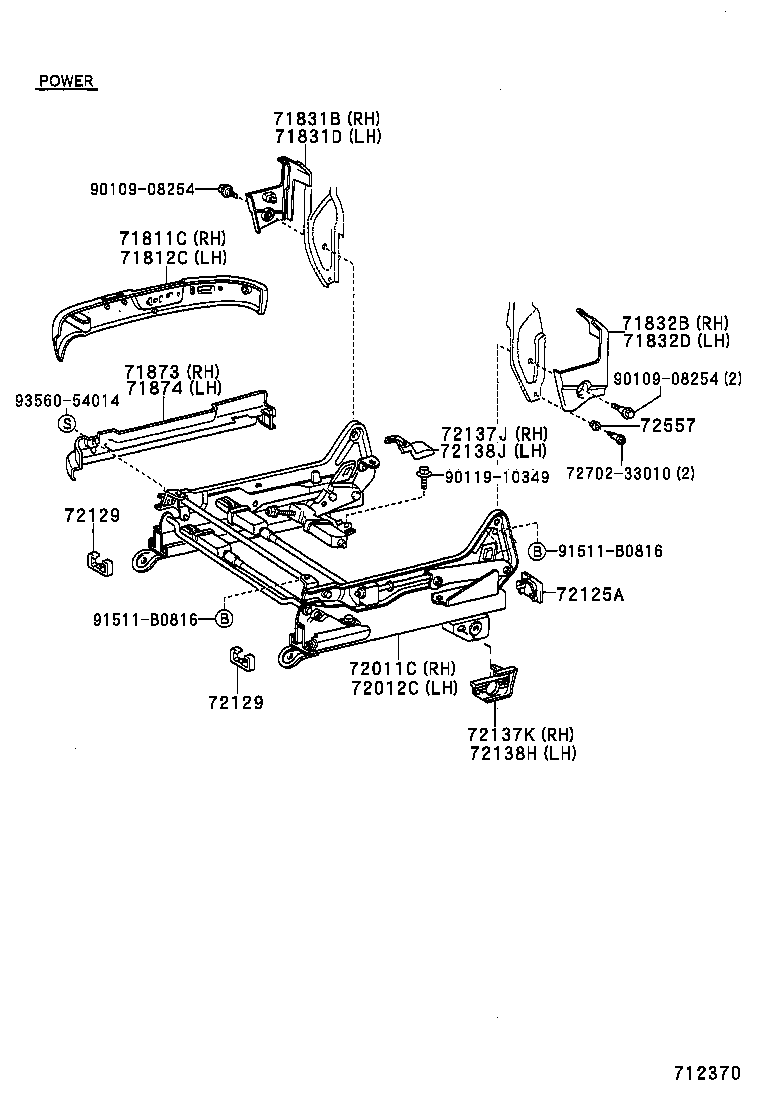 71011-YC040 FRAME SUB-ASSY, FRONT SEAT CUSHION, RH product image