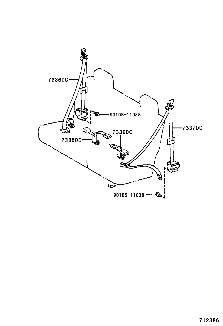 73230-0B080-B0 BELT ASSY, FRONT SEAT INNER, RH product image