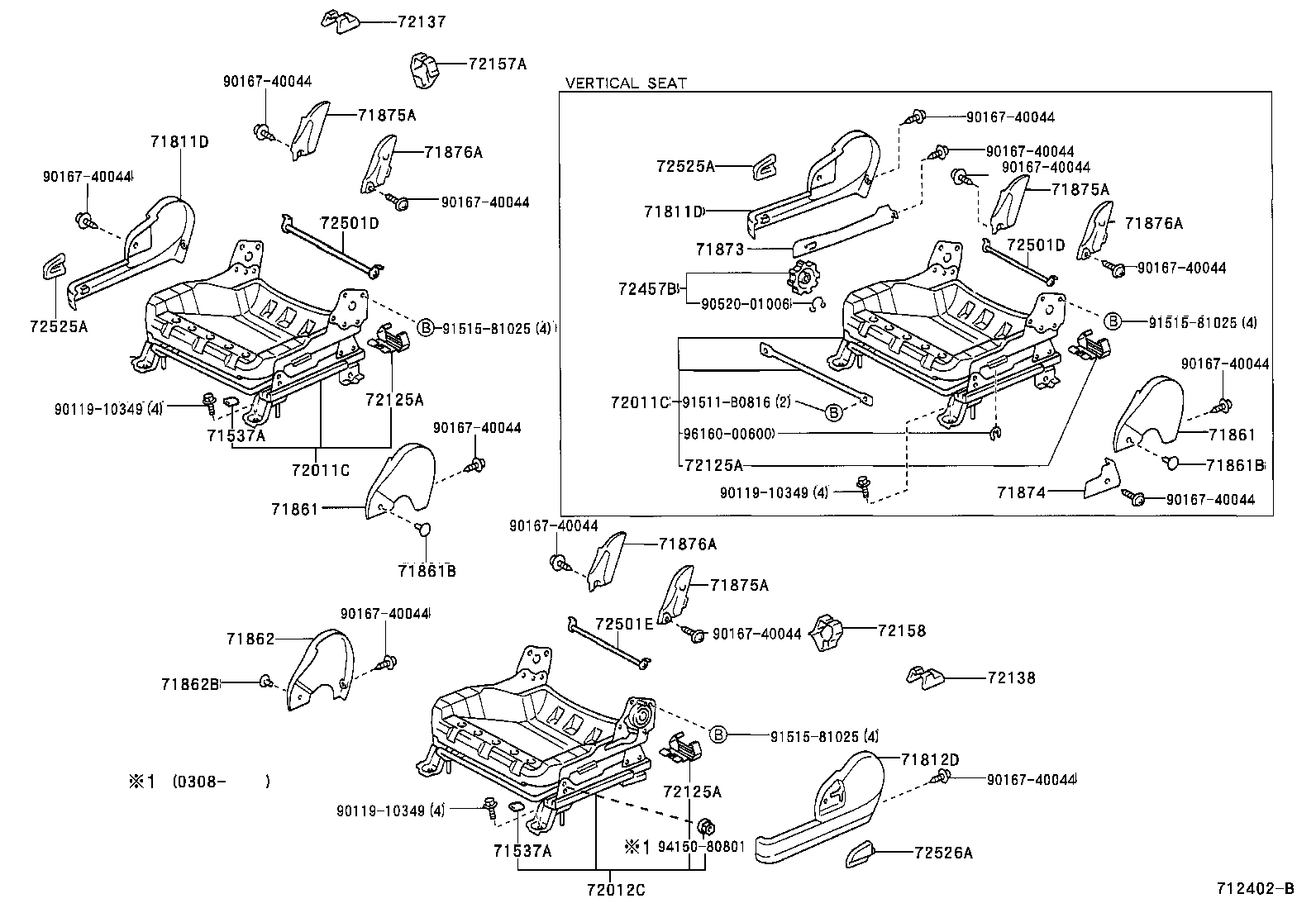 71051-52020 PAD SUB-ASSY, FRONT SEAT CUSHION SENSOR, RH product image