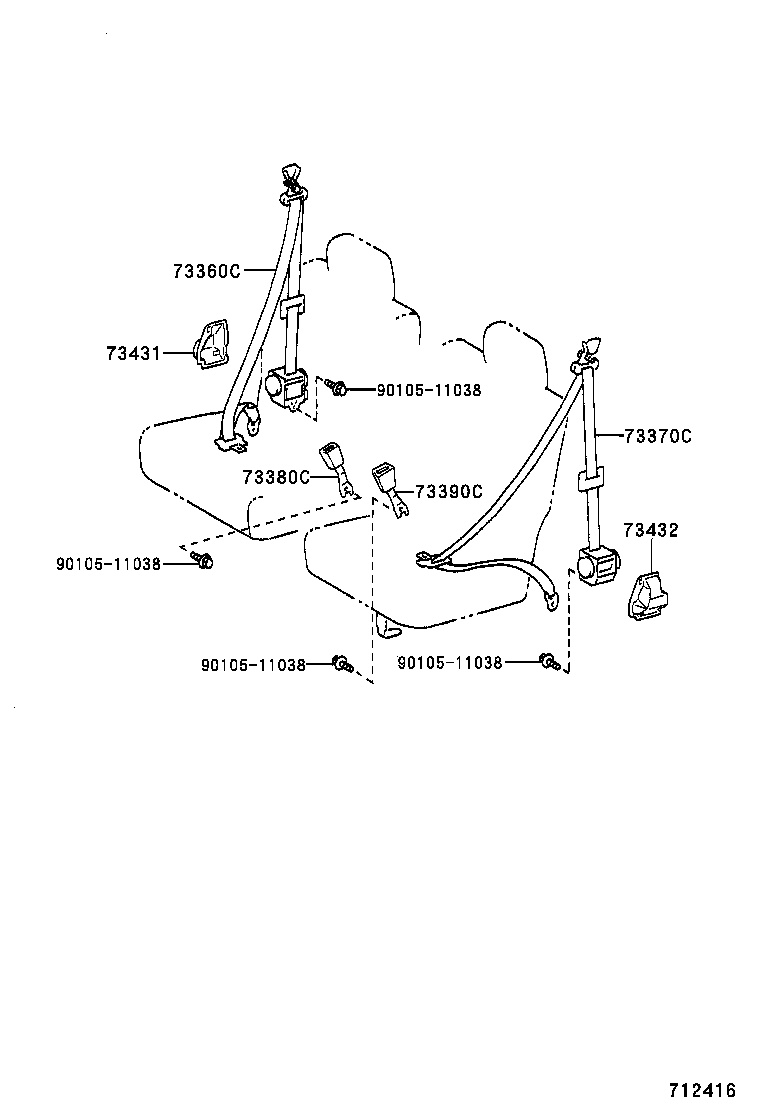 73173-0B050-B0 COVER, FRONT SEAT BELT HOLE, RH product image