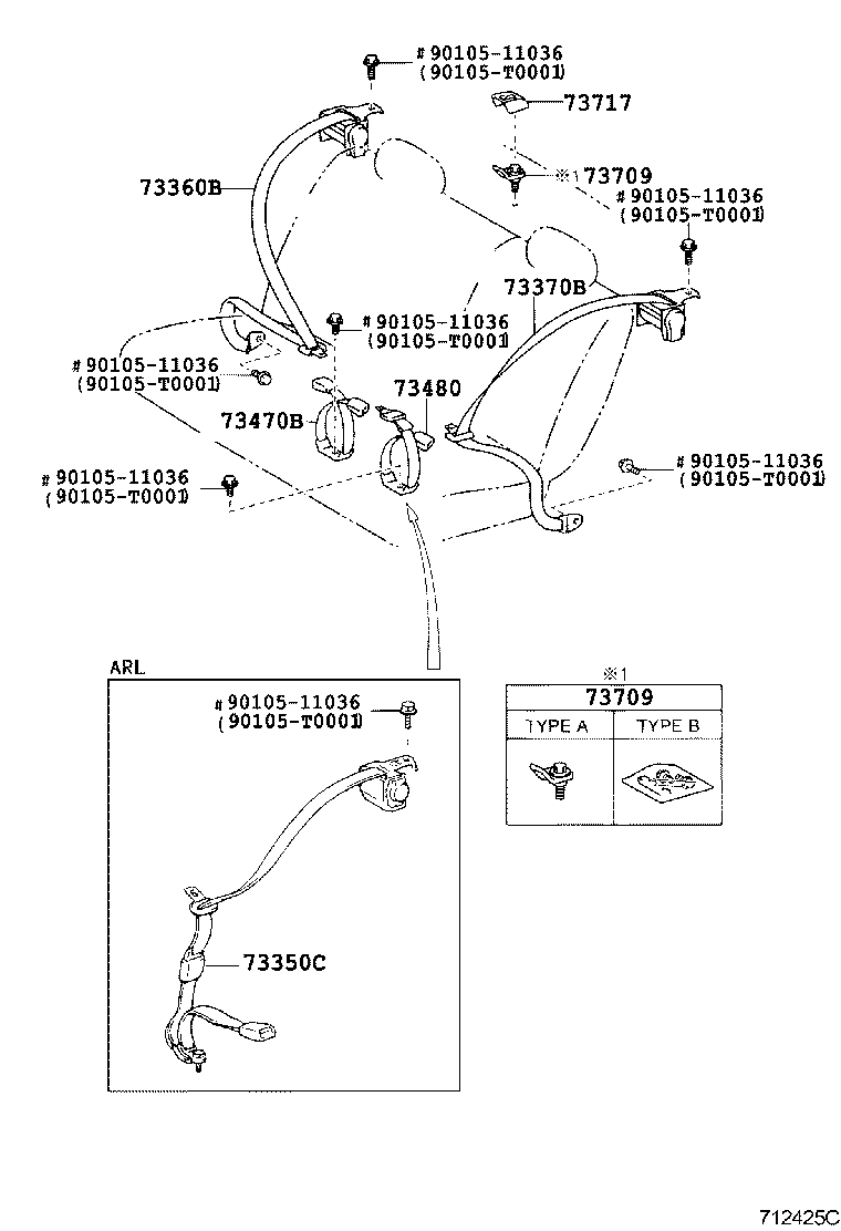 73230-02290-B0 BELT ASSY, FRONT SEAT INNER, RH product image