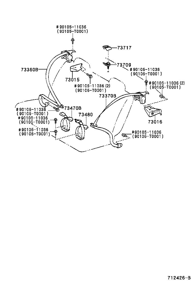 73230-02290-B0 BELT ASSY, FRONT SEAT INNER, RH product image
