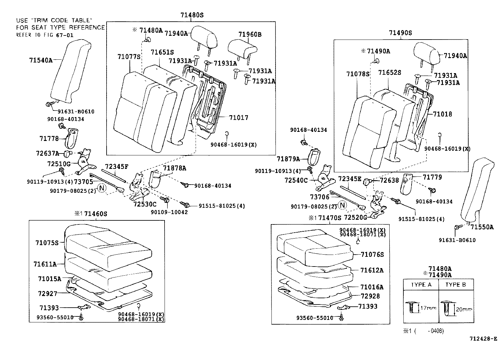 71017-02160 FRAME SUB-ASSY, REAR SEAT BACK, RH product image