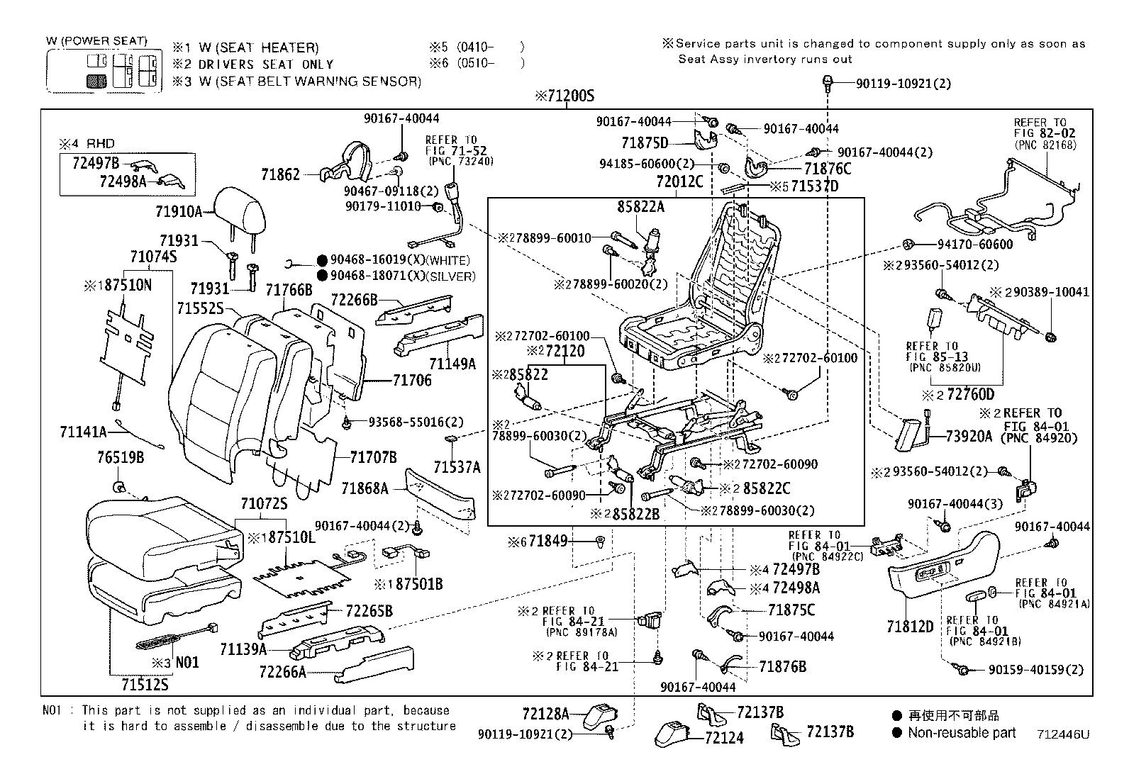 71017-60520 FRAME SUB-ASSY, REAR SEAT BACK, RH product image