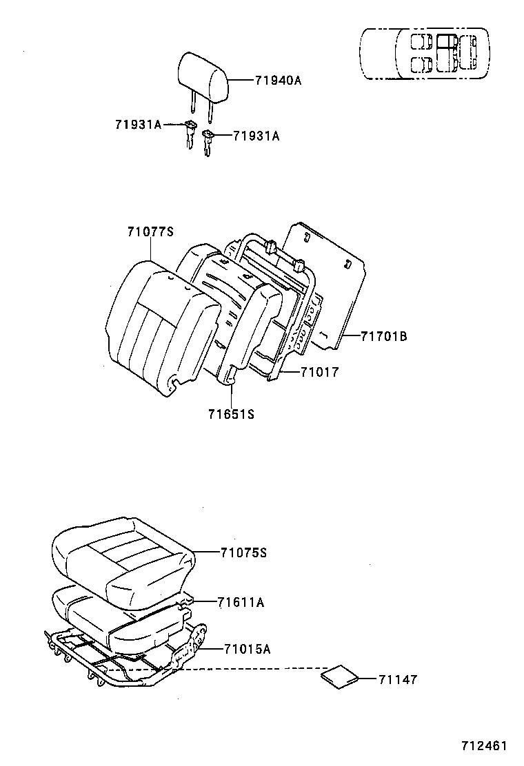 71630-60150 SPRING ASSY, FRONT SEAT BACK, RH(FOR SEPARATE TYPE) product image