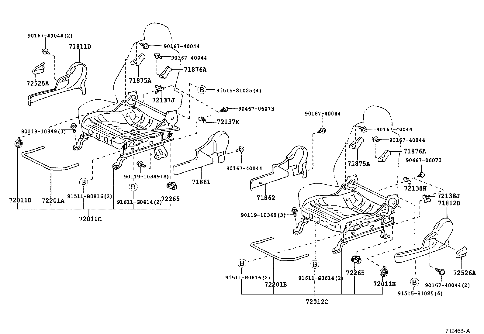 71630-52230 SPRING ASSY, FRONT SEAT BACK, RH(FOR SEPARATE TYPE) product image