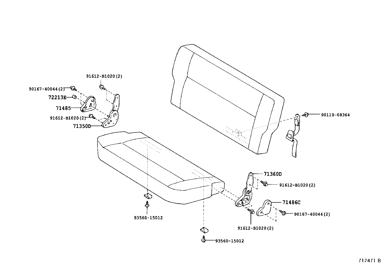 71017-04030 FRAME SUB-ASSY, REAR SEAT BACK product image