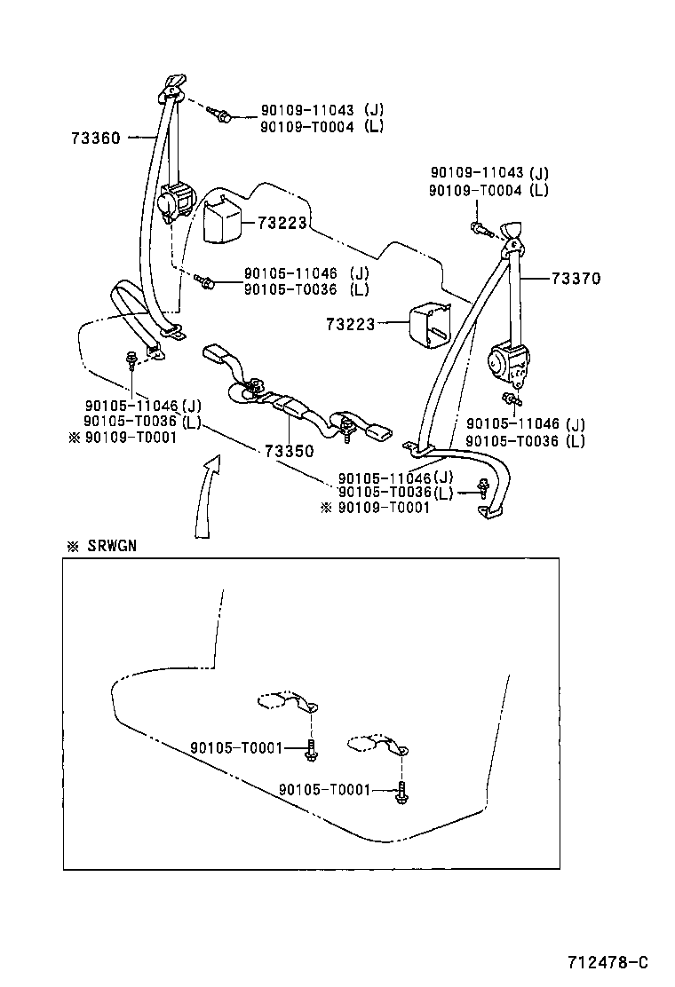 73230-35680-B0 BELT ASSY, FRONT SEAT INNER, RH product image