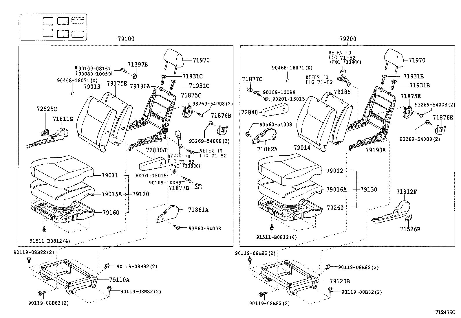 79360-0B030 SPRING ASSY, NO.3 SEAT CUSHION product image