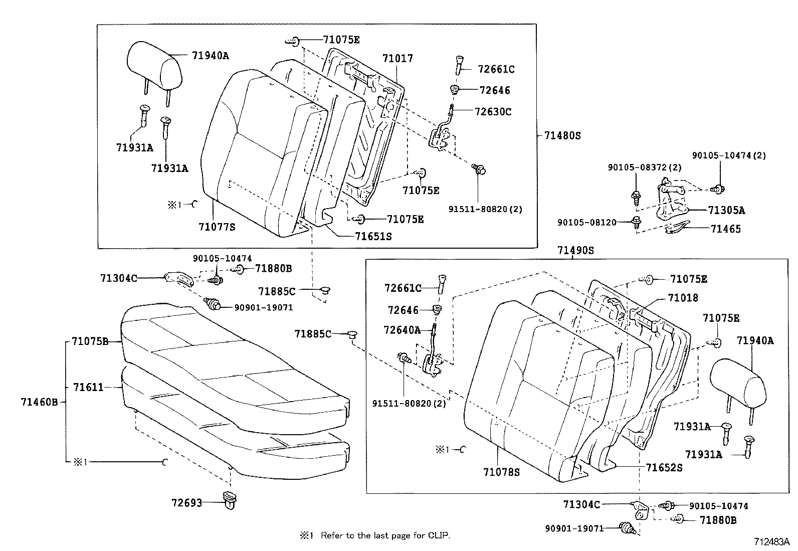 71017-0D010 FRAME SUB-ASSY, REAR SEAT BACK, RH product image